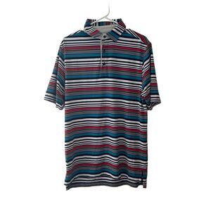 Bobby Jones‎ X-H20 Golf Performance Striped Embroidered Polo Size M